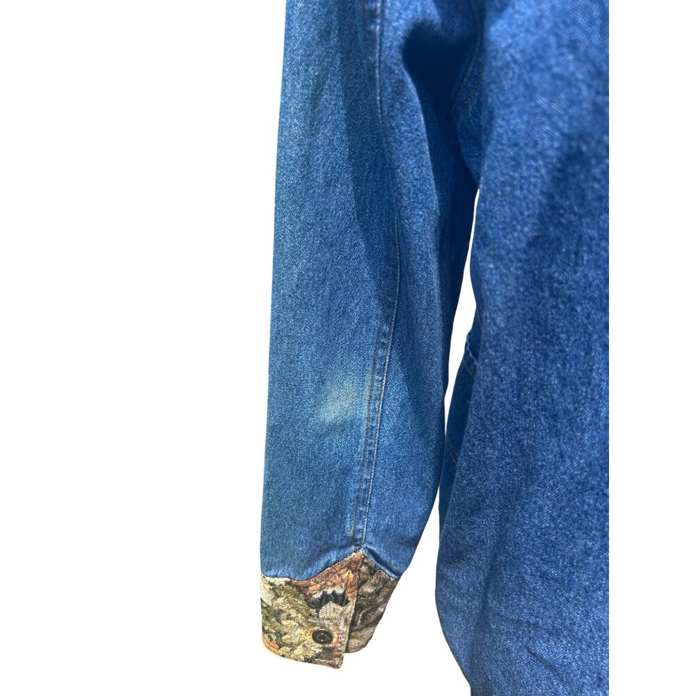 Vintage 80s 90s Blassport Womens Embroidered Denim Jean Jacket Floral Collar - S - Picture 4 of 9